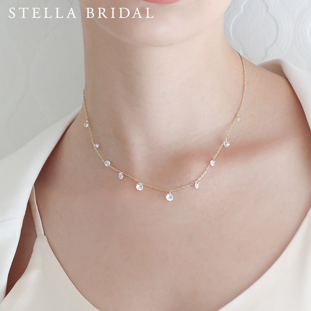 STELLA BRIDAL キュービックジルコニア ネックレス キュービックジルコニア ウェディングジュエリー ジュディット