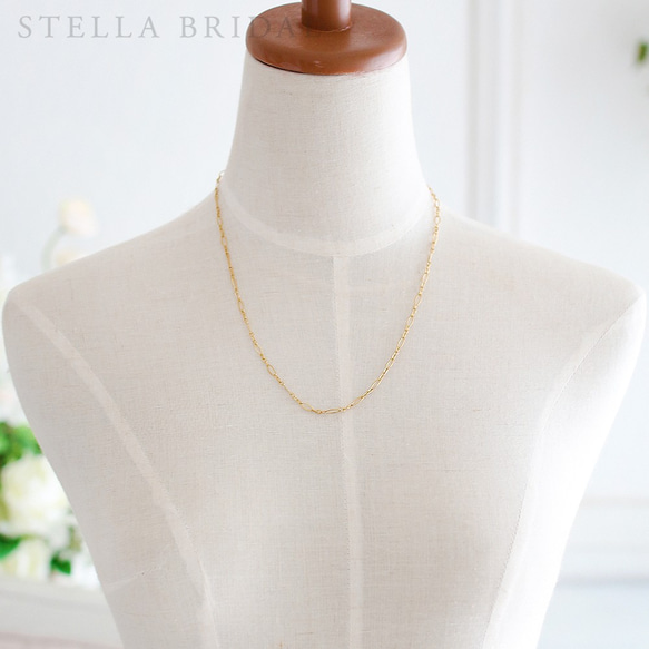 Stella Bridal＊3WAY＊エッジ加工フィガロチェーンとバロックパールチャームのマスクチェーン 5枚目の画像