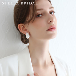 Stella Bridal＊フォーマルやブライダルにも＊選べるパール＊〜Sランク大粒バロックパールのピアス【受注生産品】 1枚目の画像