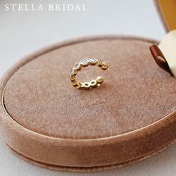 Stella Bridal＊キュービックジルコニア イヤーカフ Bezel mini gold 2枚目の画像