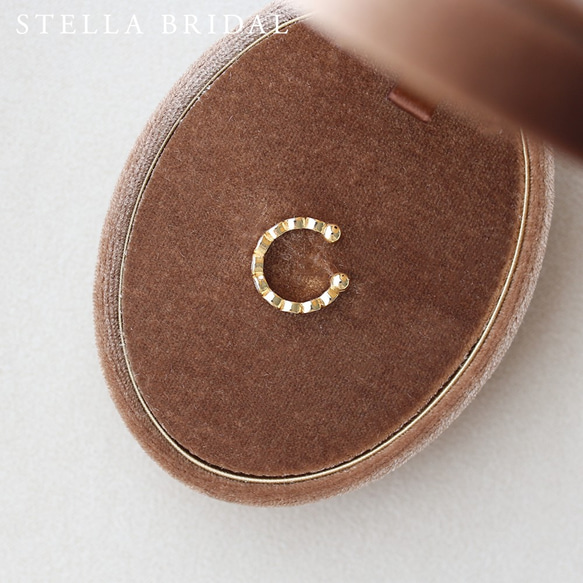 Stella Bridal＊キュービックジルコニア イヤーカフ Bezel mini gold 5枚目の画像