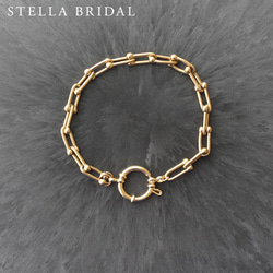 Stella Bridal＊リンクチェーンとデザインクラスプのブレスレット / 金属アレルギー対応 3枚目の画像
