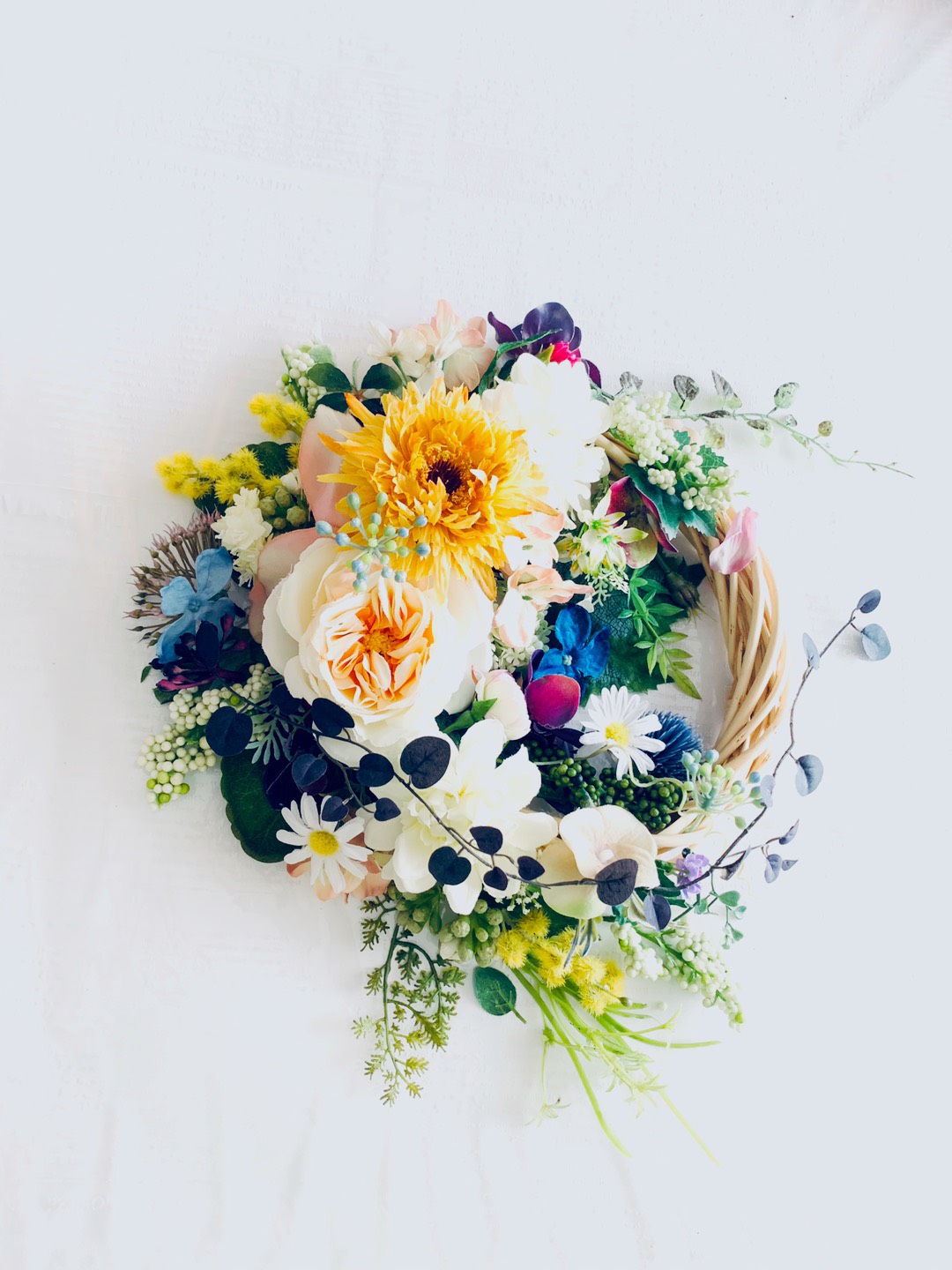 送料無料＊3way＊縦横飾れる風に揺れるオータムリース