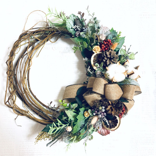 ☆ ACO☆深い森のclassicalなリース☆雑木林の三日月リース ☆ ACO
