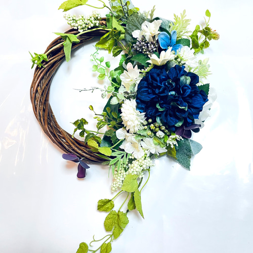 大きめ豪華なリース♡ダリアとゼブリナリーフのデュエット 大きめ豪華なリース♡ダリアとゼブリナリーフのデュエット 寄せ植え