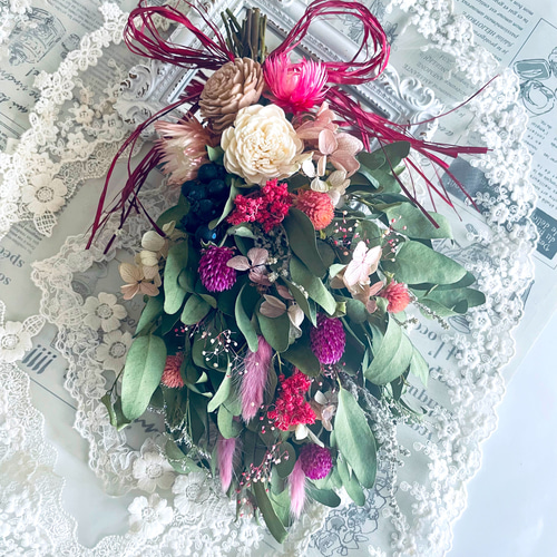 オータムカラー＊クリスマスまで長く飾れるユーカリのドライフラワー  