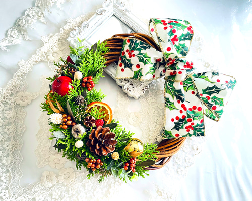 ちびまる♡クリスマス♡フラワーリース 0_b5956ed7fa74472906154f5d5a12