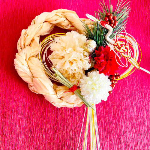 2024 しめ縄飾り ホワイト 2way ①