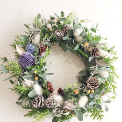 ☆送料無料！松ぼっくりのグリーンリース 1点限り リース my craft