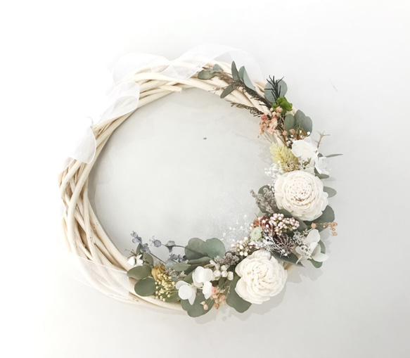 山暮らし 自然素材リース Kagura Emiko | ジュートで作った、天然素材だけのリースです。 ネット