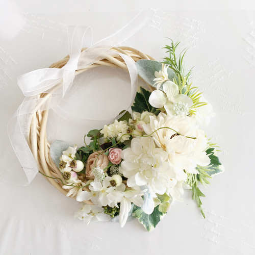 アーティフィシャルブーケ ダリア アネモネ ホワイト アーティ