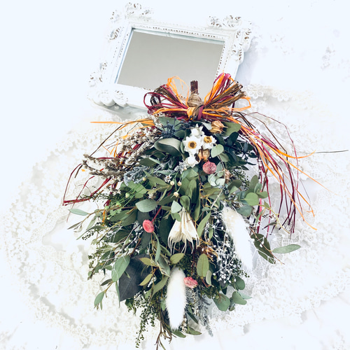 ナチュラルドライユーカリ、ラグラス、ボタンフラワーなど人気の花材で