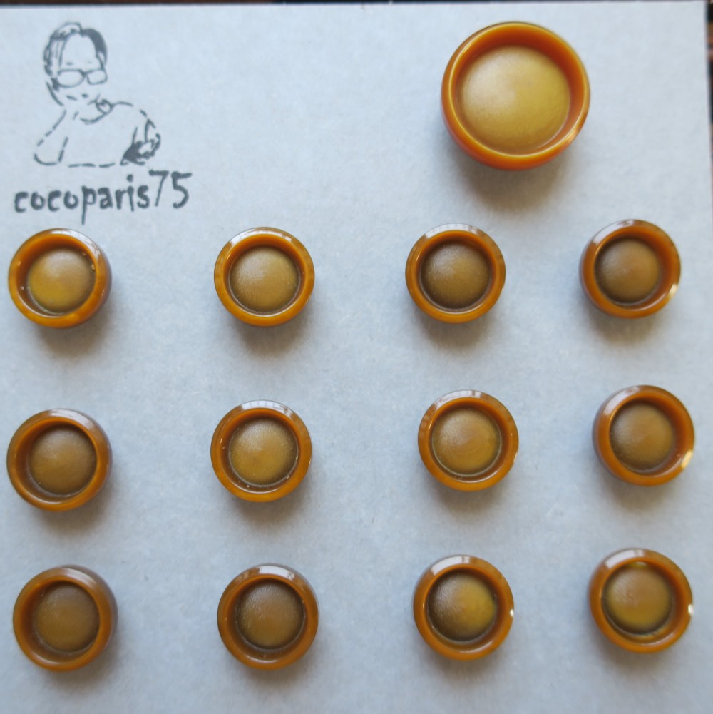 マロン　仏ヴィンテージボタン　13セット