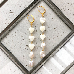 Mother of pearl♡pierce/earring【white】 2枚目の画像