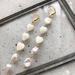 Mother of pearl♡pierce/earring【white】 3枚目の画像