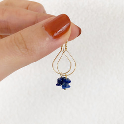 14kgf hoop×lapis lazuli pierce/earring 3枚目の画像