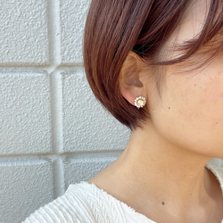 Swarovski× pearl pierce/earring《purple》 4枚目の画像