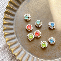 Swarovski×pearl pierce/earring《mint》 3枚目の画像