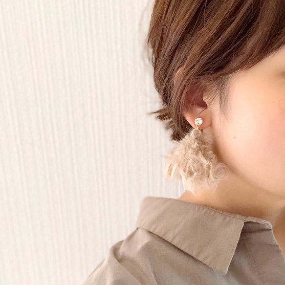 bijou×fur earring 2枚目の画像