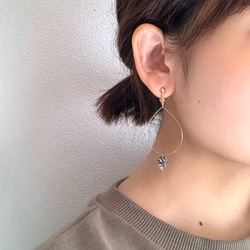 ［14kgf］stone×drop hoop pierce/earring 3枚目の画像