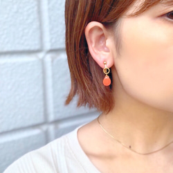 stone drop pierce/earring《white》 5枚目の画像