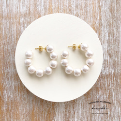 cotton pearl hoop pierce/pierce 1枚目の画像
