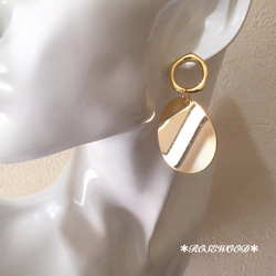 【creema限定】ヴィンテージピアス  *gold oval 3枚目の画像