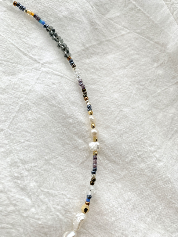 waterfall necklace -blue mix- 5枚目の画像