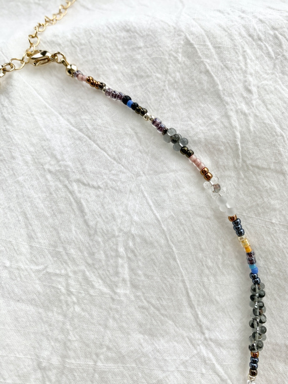 waterfall necklace -blue mix- 6枚目の画像