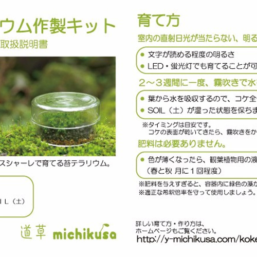 シャーレで育てる。苔テラリウム作製キットBタイプ テラリウム 道草 