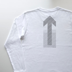 ◆ sale ◆ ロングスリーブTシャツ/バックプリント【 直 !  5.6oz Long T-shirt】　white 1枚目の画像