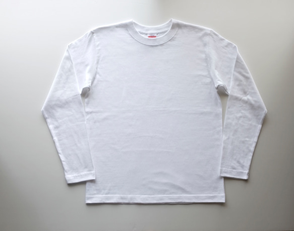 ◆ sale ◆ ロングスリーブTシャツ/バックプリント【 直 !  5.6oz Long T-shirt】　white 6枚目の画像