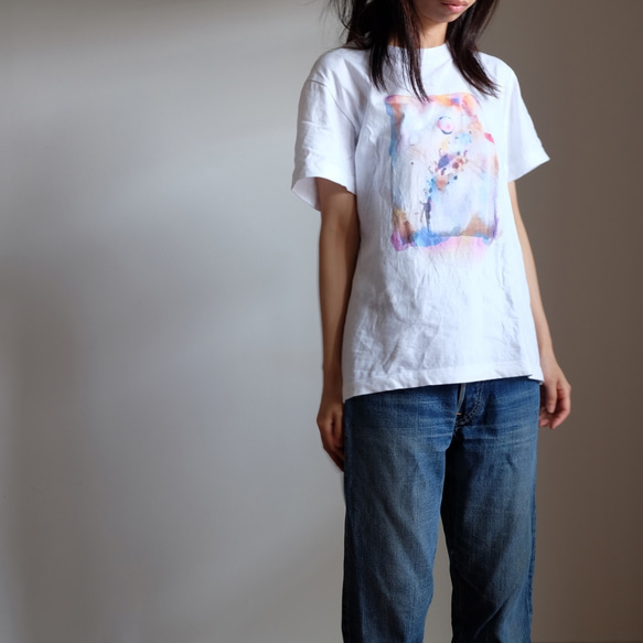 雨の季節 に Rainbow shoes 5.6oz　Tシャツ　white 6枚目の画像