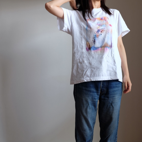 雨の季節 に Rainbow shoes 5.6oz　Tシャツ　white 5枚目の画像