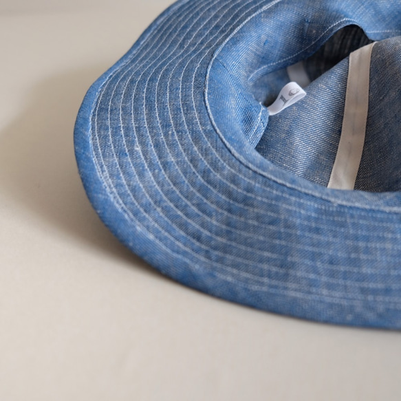 母親節◆特價商品◆亞麻牛仔布淺盎司[藍色]丸井帽子 第8張的照片