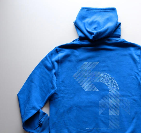 ◆ 左 ! 【Zip hooded sweatshirt】ロイヤルブルー（mensMサイズ） 6枚目の画像