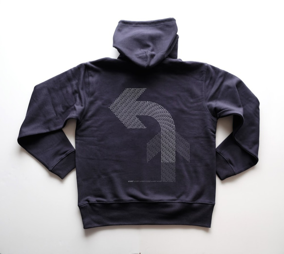 ◆左！【Pullover hooded sweatshirt】ネイビー（mensXL） 1枚目の画像