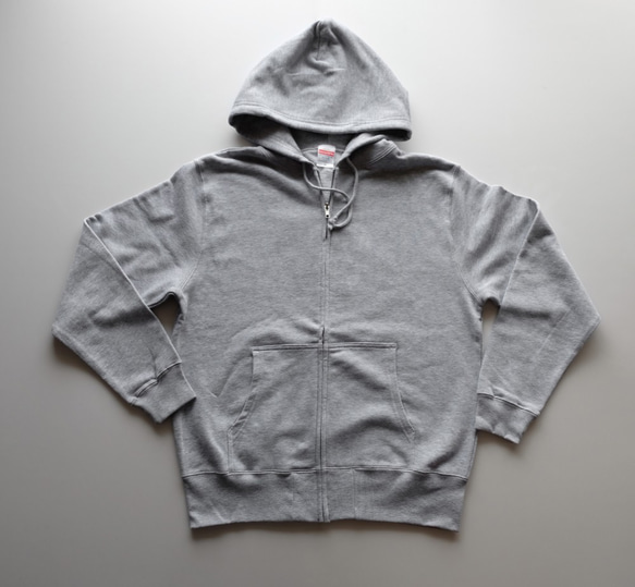 ◆ 右 ! 【Zip hooded sweatshirt】ミックスグレー（mensMサイズ） 2枚目の画像