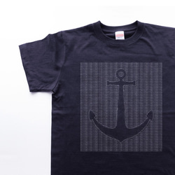 ◆◇ ⚓︎⚓︎⚓︎ 5.6oz　Tシャツ　navy 4枚目の画像