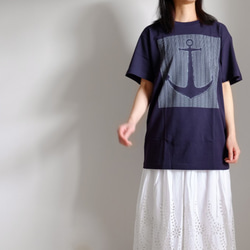 ◆◇ ⚓︎⚓︎⚓︎ 5.6oz　Tシャツ　navy 3枚目の画像