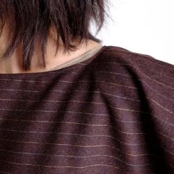 2way套頭衫/羊毛邊框[芥末和藍灰色的棕色] 第3張的照片