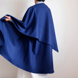 *已售出*長斗篷外套 Re_1say / Compressed Wool Jersey [Royal Blue] long ca 第1張的照片