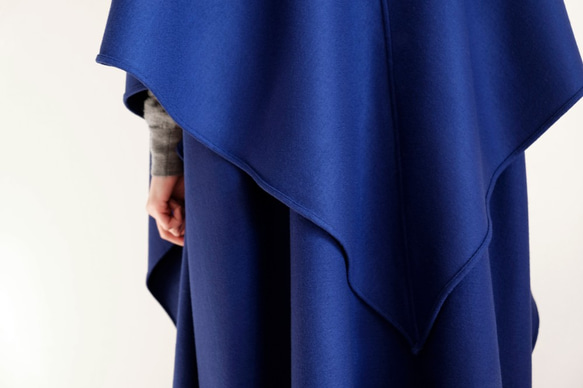 *已售出*長斗篷外套 Re_1say / Compressed Wool Jersey [Royal Blue] long ca 第3張的照片