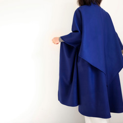 *已售出*長斗篷外套 Re_1say / Compressed Wool Jersey [Royal Blue] long ca 第9張的照片