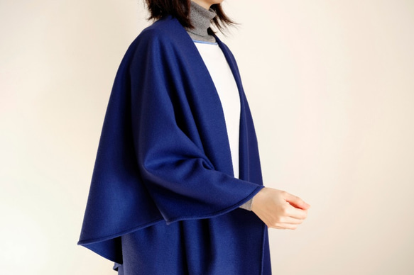 *已售出*長斗篷外套 Re_1say / Compressed Wool Jersey [Royal Blue] long ca 第8張的照片