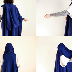 ＊sold＊ロング ケープ コート Re_1say /圧縮 ウール ジャージー【 ロイヤルブルー 】 long cape 10枚目の画像