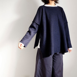 *已售出* Basque Knit / Wide Square Long Sleeve / Rayon Wool Knit [D 第4張的照片