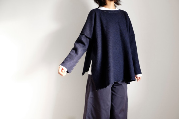 *已售出* Basque Knit / Wide Square Long Sleeve / Rayon Wool Knit [D 第4張的照片