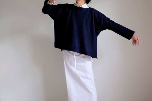 *已售出* Basque Knit / Wide Square Long Sleeve / Rayon Wool Knit [D 第8張的照片