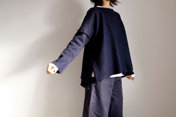 *已售出* Basque Knit / Wide Square Long Sleeve / Rayon Wool Knit [D 第2張的照片